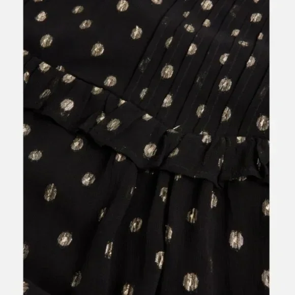 Oliver Bonas Metallic Foil Spot Print Black Mini Shift Dress (size 6) - Picture 7 of 12